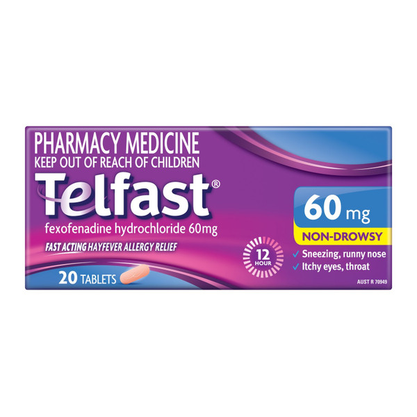 Telfast 60mg 20 Tablets