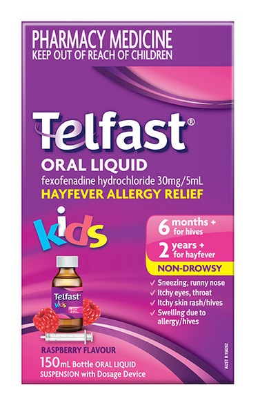 Telfast Children's Elixir Raspberry Flavour 150ML