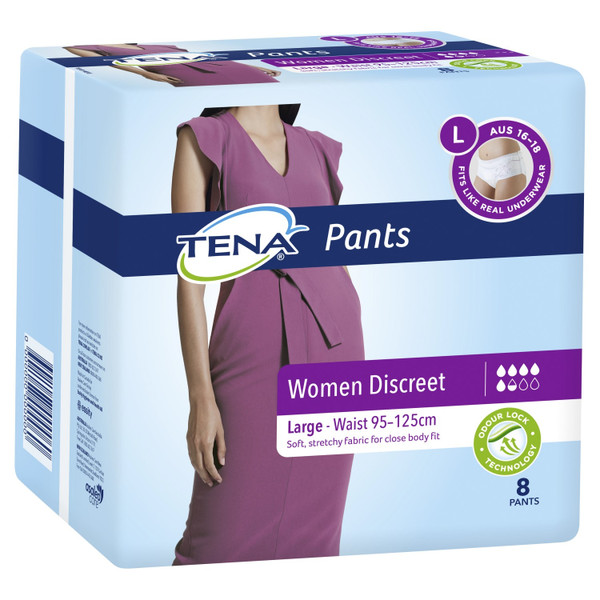 Tena Discreet High Waist Underwear Creme Super Large 8 Pack