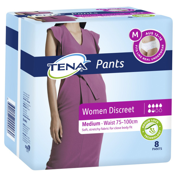 Tena Discreet High Waist Underwear Creme Super Medium 9 Pack