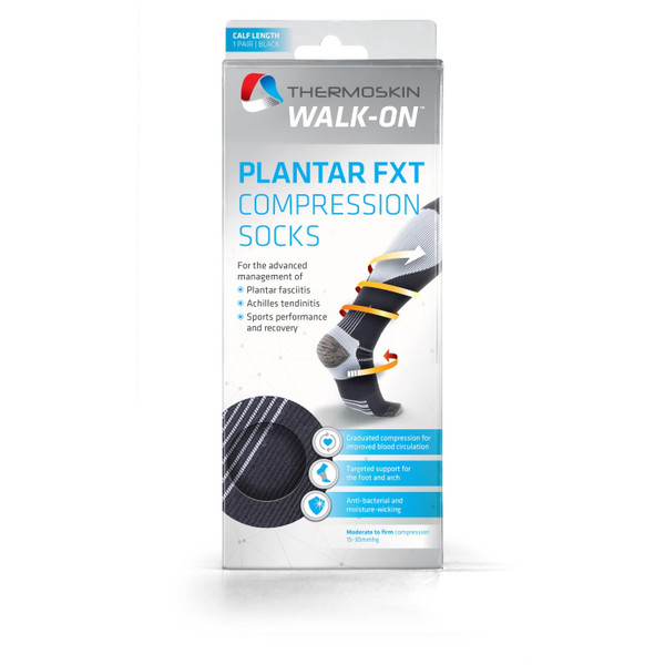 Thermoskin Plantar Fxt Compresion Socks Calf Black Large