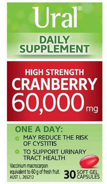 Ural High Strength Cranberry 60,000mg 30 Soft Gel Capsules