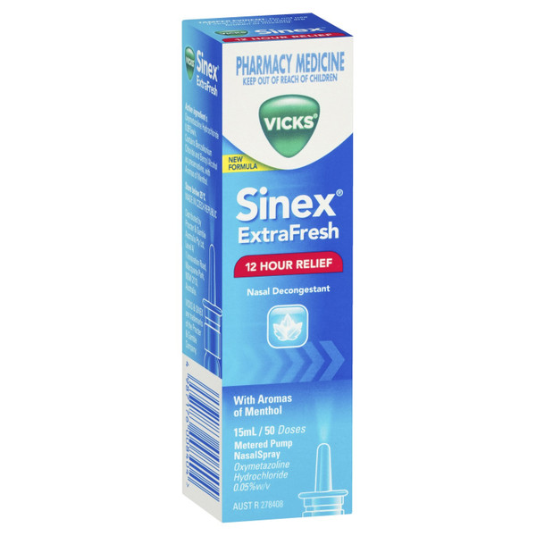 Vicks Sinex Extra Fresh Menthol Nasal Decongestant 15ml
