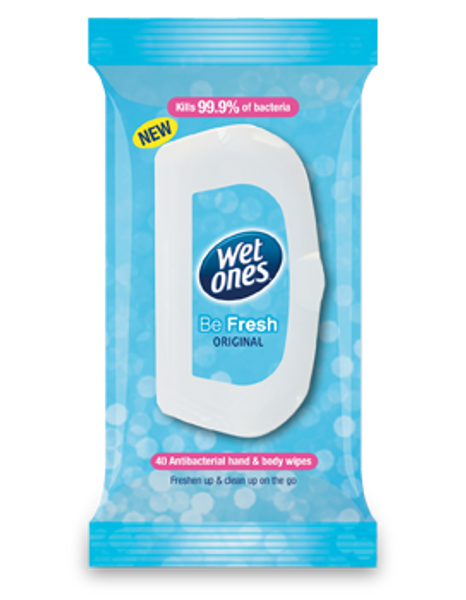 Wet Ones Antibacterial Be Fresh 40 Wipes